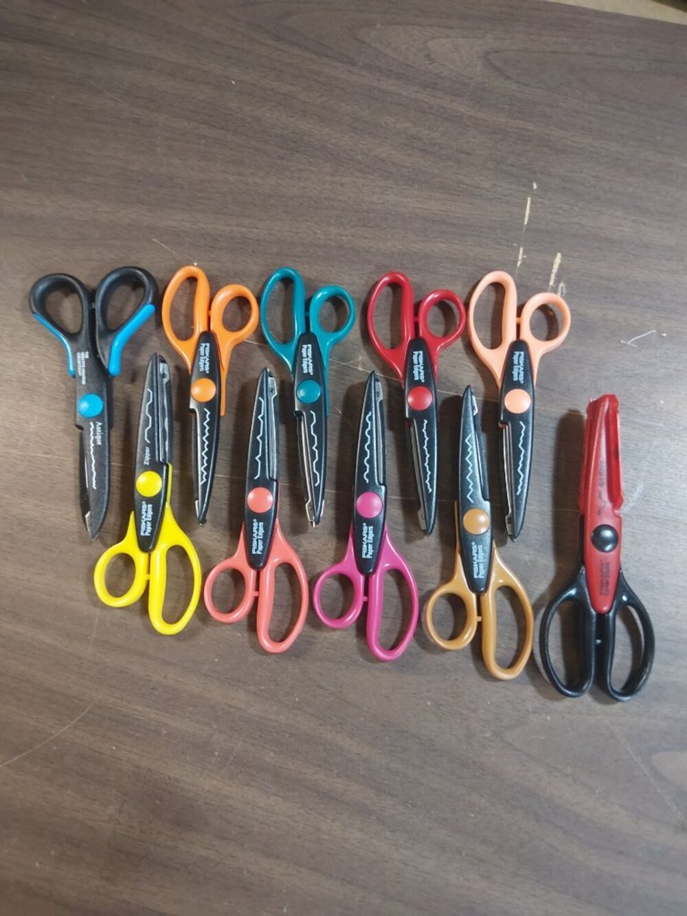 Lot of 10 Fiskars Paper Edgers Scissors Craft Scrapbooking